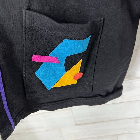 Nu Views Women Vintage Button Up Sweatshirt in Black Size XXL Geometric Shapes - Picture 5 of 9